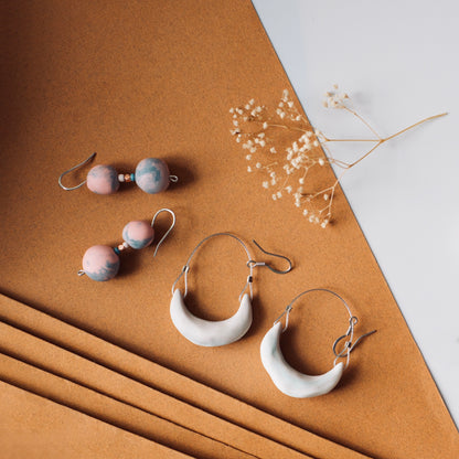 Ceramic Hoop Earrings (Pre-Order)