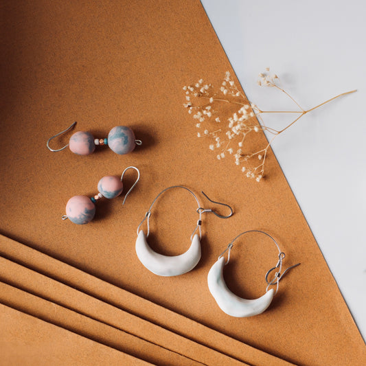 Ceramic Hoop Earrings (Pre-Order)